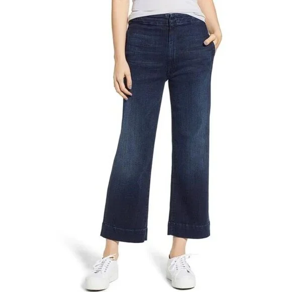 MOTHER Women's The Zipper Cinch Greaser High Waist Crop Wide Leg Jeans S… - Picture 1 of 13